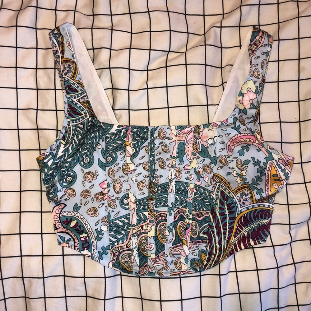 Multicolored Paisley Corset Top | NEVER WORN